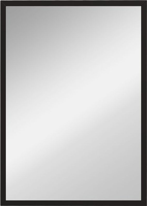 HOMCOM Wandspiegel Rechteckig Schwarz aus Holz und Glas B: 50 cm, H: 70 cm - Bild 1