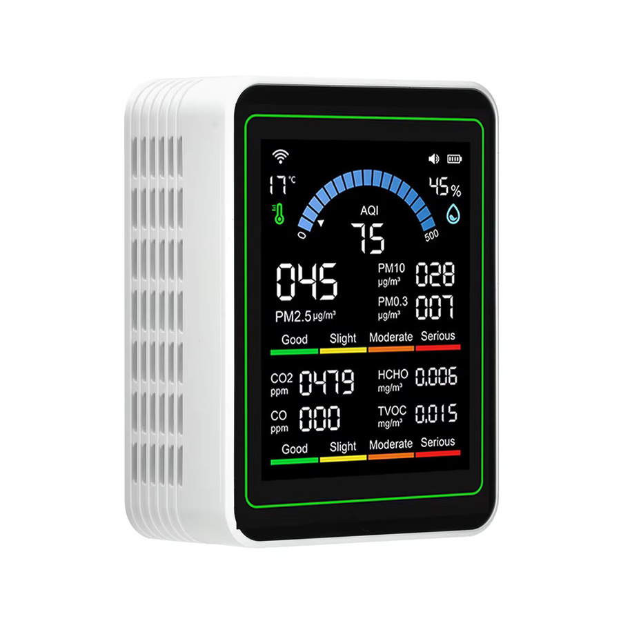 Aideepen Multifunktionaler digitaler Luftqualitätsmonitor für CO2, CO, TVOC, HCHO und PM in Schwarz oder Weiß - Bild 7