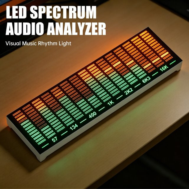 Ockkic LED Musik-Spektrum-Rhythmusbeleuchtung mit Sprachaktivierung, Mehrfarbig in Schwarz und Grün, USB Typ-C Anschluss für Spielzimmer und Kinderzimmer - Bild 1