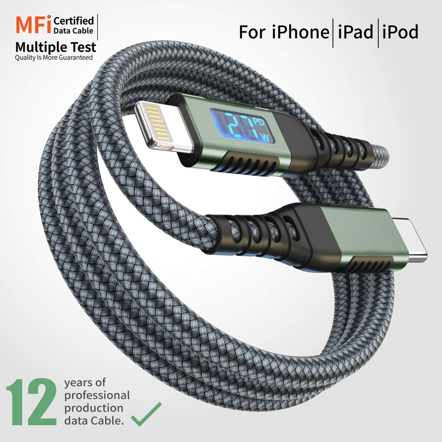 LAIHONEN USB-C auf Lightning Kabel für iPhone in Schwarz zur Schnellladung - Bild 5
