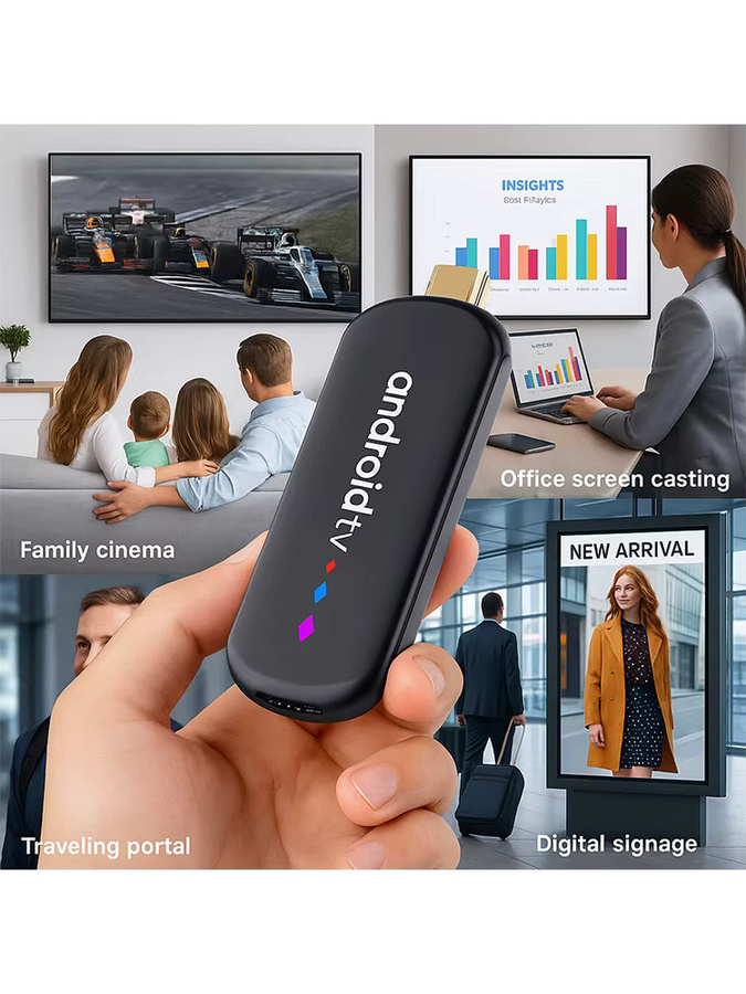 H96 MAX Android 14 Smart TV Stick mit 4K UHD, Bluetooth und Dual-Band Wifi in Schwarz - Bild 4
