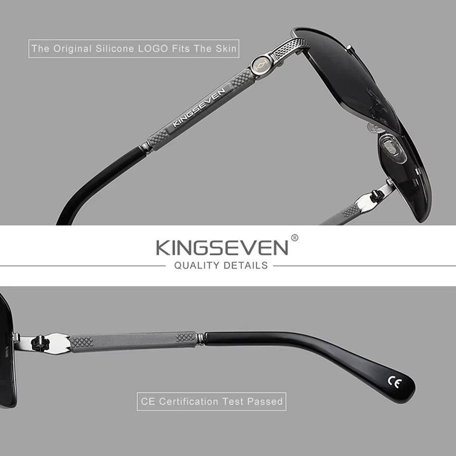 KINGSEVEN Sonnenbrille, Vollrand, Square, Metall, Unisex, polarisiert - Bild 3