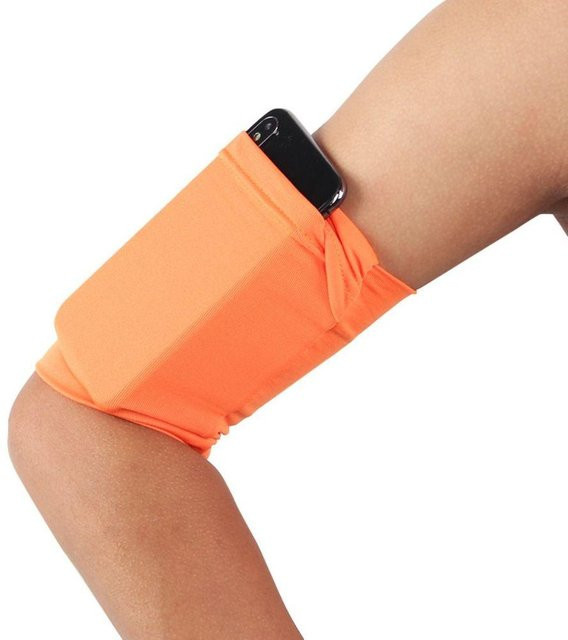 Rutschfeste Handyhalterung von ximatre als Sportarmband für Jogging und Nachtlauf in Schwarz, Orange, Pink oder Gelb - Bild 1