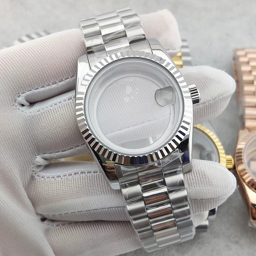 OUMASHI Uhrengehäuse Edelstahl, 36 mm, Herren, Silber - Bild 1