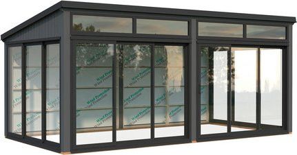 Palmako Holz-Gartenhaus Saga Pultdach in Dunkelgrau mit modernem Design, B/T/H: 582 x 297 x 273 cm - Bild 3