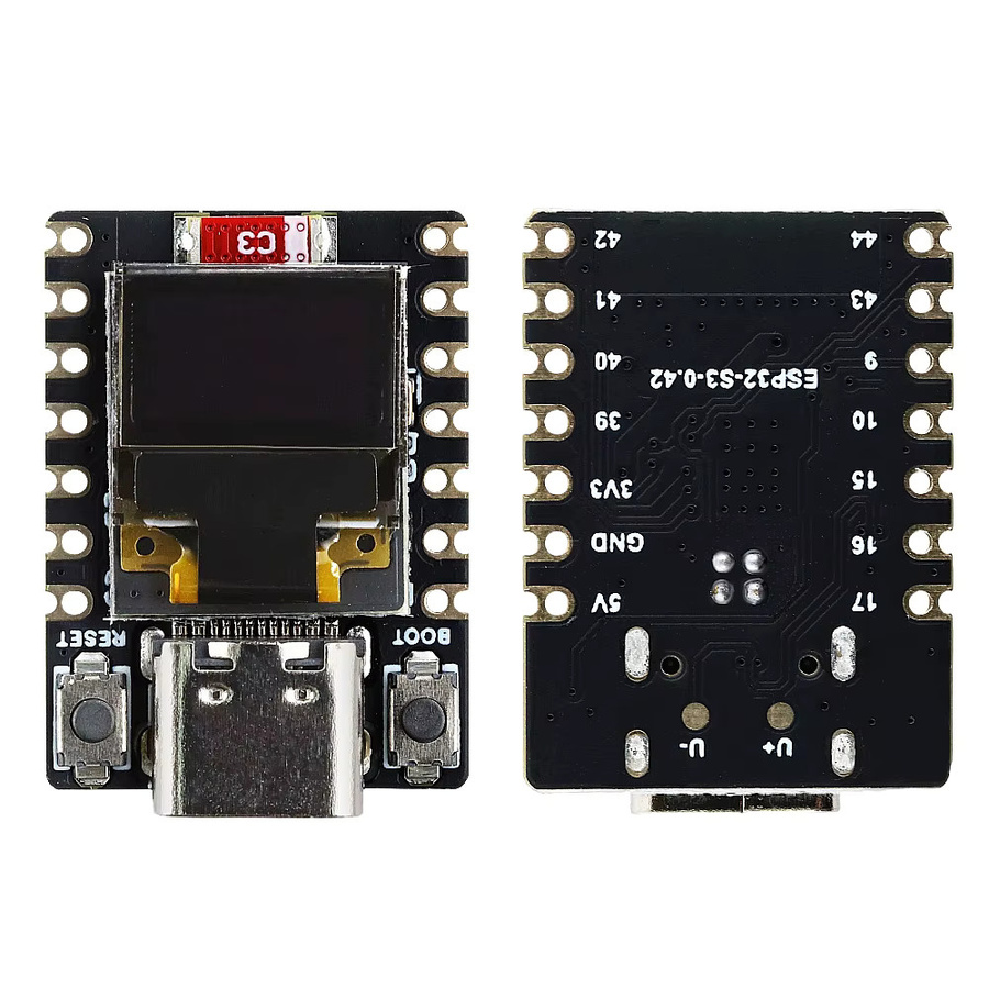 ESP32-S3 Entwicklungsboard Dual-Core mit 2,4GHz WiFi und Bluetooth, 0,42 Zoll SSD1315 Display und USB-C Anschluss, Schwarz - Bild 2