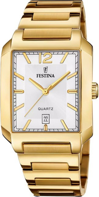 Festina Herrenuhr, Quarz, Edelstahl, Eckig, 36 mm, Silber, 5 ATM - Bild 1