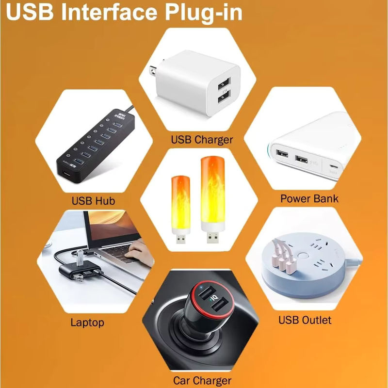 VooVoo USB LED Flammen-Glühbirne mit Flackereffekt in Orange für Home Party Decor - Bild 5
