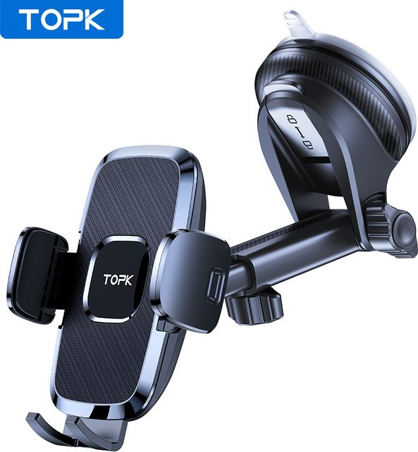 TOPK Universal-Handyhalterung für das Auto mit Saugnapf und 360 Grad Rotation in Schwarz - Bild 1