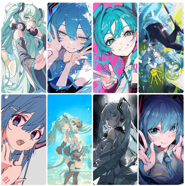 KAYOU Diamant-Mosaik-Kunst DIY Set Hatsune Miku Anime 5D Wanddekoration Multicolour Durchmesser: 30,0 cm - Bild 1