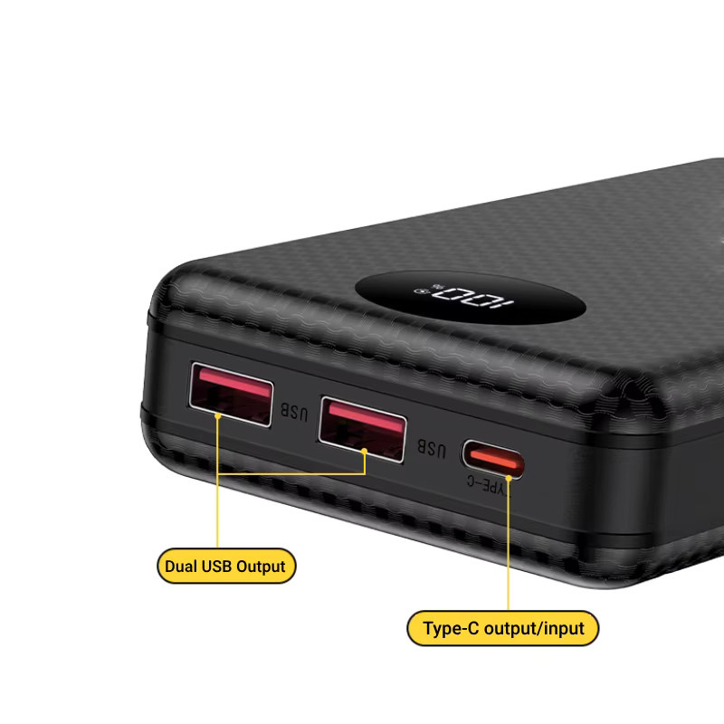 BRYNTHORX 18650 Powerbank-Akkubox mit LED-Licht und Tragedesign in Schwarz für iPhone und Xiaomi, 10W, Platz für 6 Akkus - Bild 2