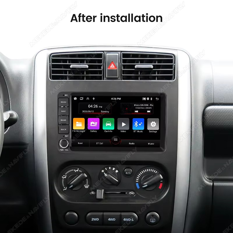 MEKEDE Android Auto Multimedia Player für Suzuki Jimny 2007-2012 mit GPS und Wi-Fi, 2DIN Autoradio in Schwarz - Bild 2