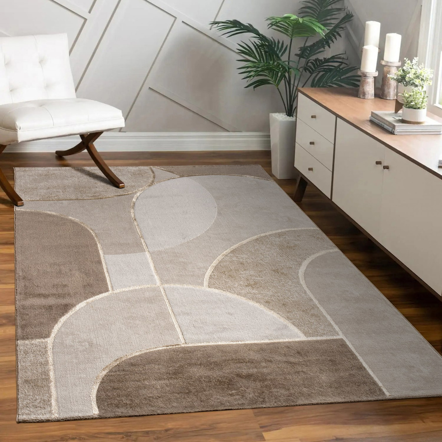 Moderner Teppich Tiana in Beige mit geometrischem High-Low-Effekt, B x T: 160 x 230 cm - Bild 2
