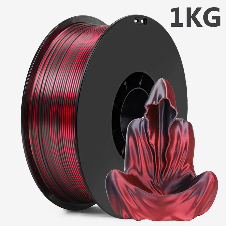 3D Maliang PLA-Filament Seide Zweifarbig 1,75 mm für FDM 3D-Drucker Schwarz Rot Gold Pink - Bild 2
