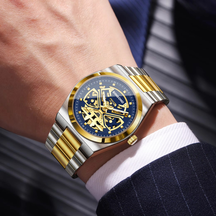 BINBOND Armbanduhr, Quarz, Edelstahl, Silber, Herren - Bild 5