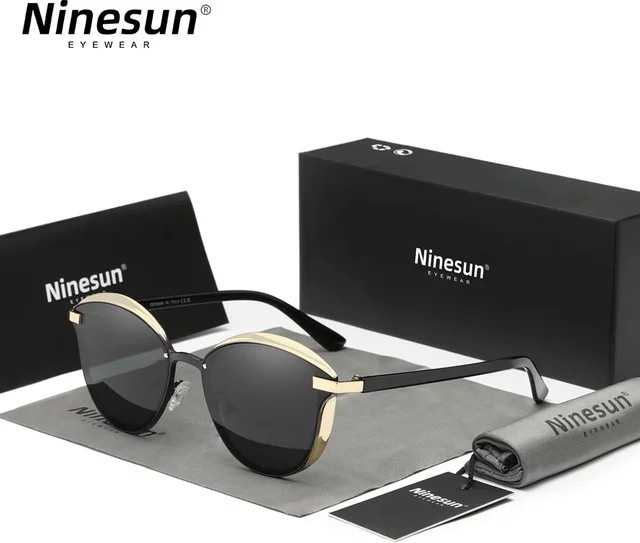 Ninesun Sonnenbrille Cat-Eye, Damen, schwarz, polarisiert - Bild 1