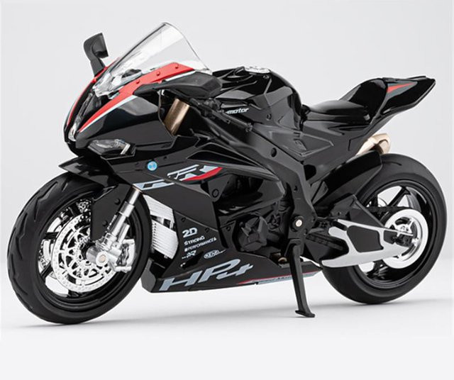 Linyi toy car S1000Rr Hp4 Race Sportmotorrad Modell, Metall, 1:12, mit Licht und Sound, ab 14 Jahren - Bild 1