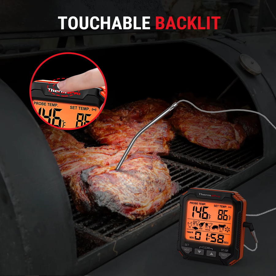ThermoPro TP716 Digitalthermometer mit Sonde für Ofen, Fritteuse und Grill inklusive Timer für die Küche - Bild 5