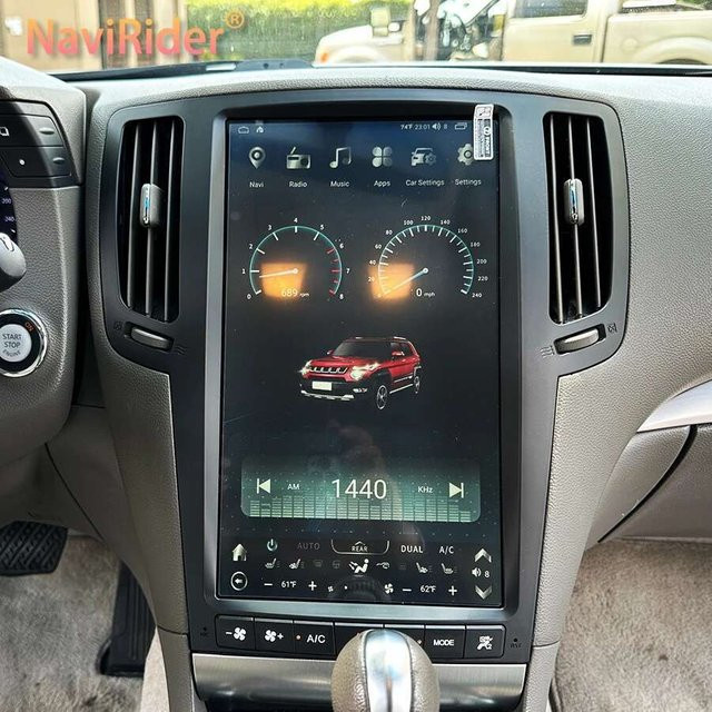 OTOJETA Android Multimedia-Videoplayer mit GPS und Carplay für INFINITI G37 2007-2013, 13,6 Zoll Touchscreen, Schwarz, 2DIN Head Unit - Bild 1