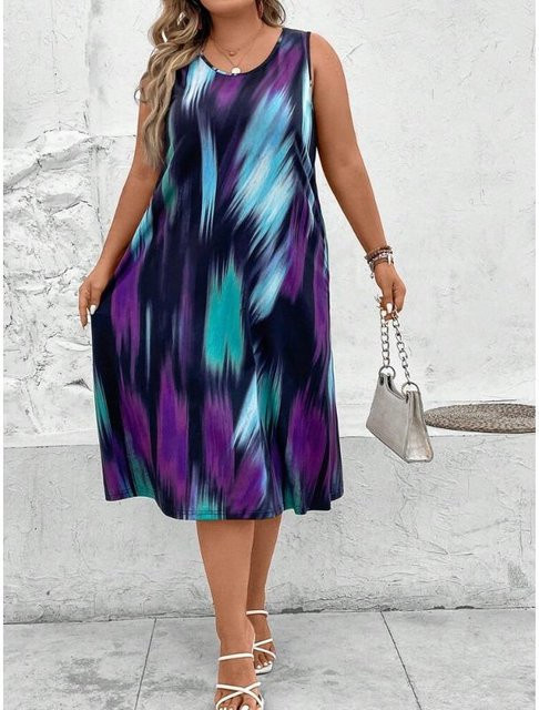 WowClassic Kleid Damen, ärmellos, O-Ausschnitt, violett - Bild 1