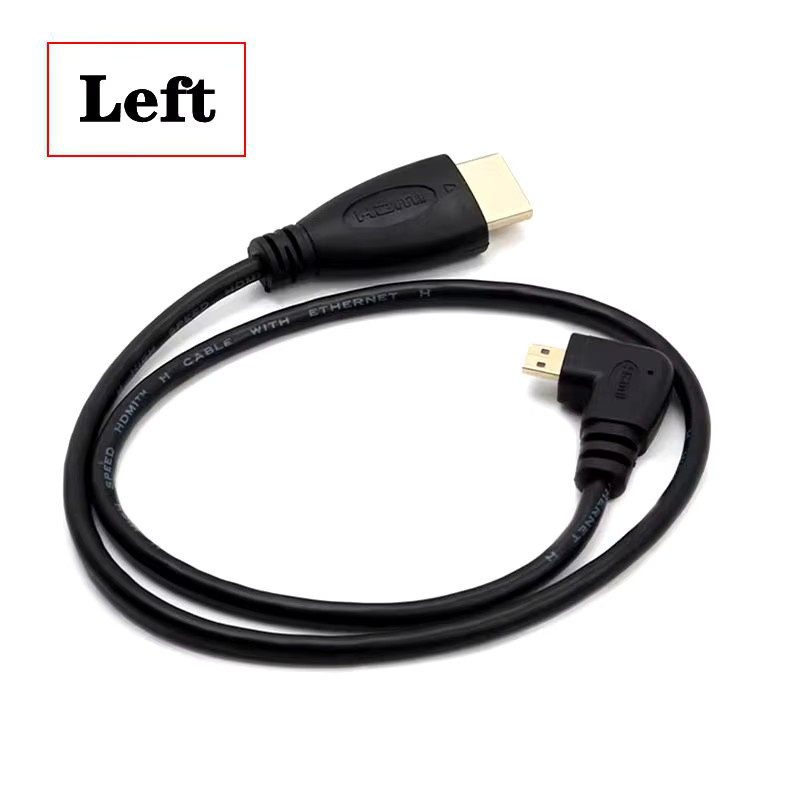 AXONUS Micro HDMI auf HDMI Adapter Kabel mit Winkelverbindung in Schwarz - Bild 2