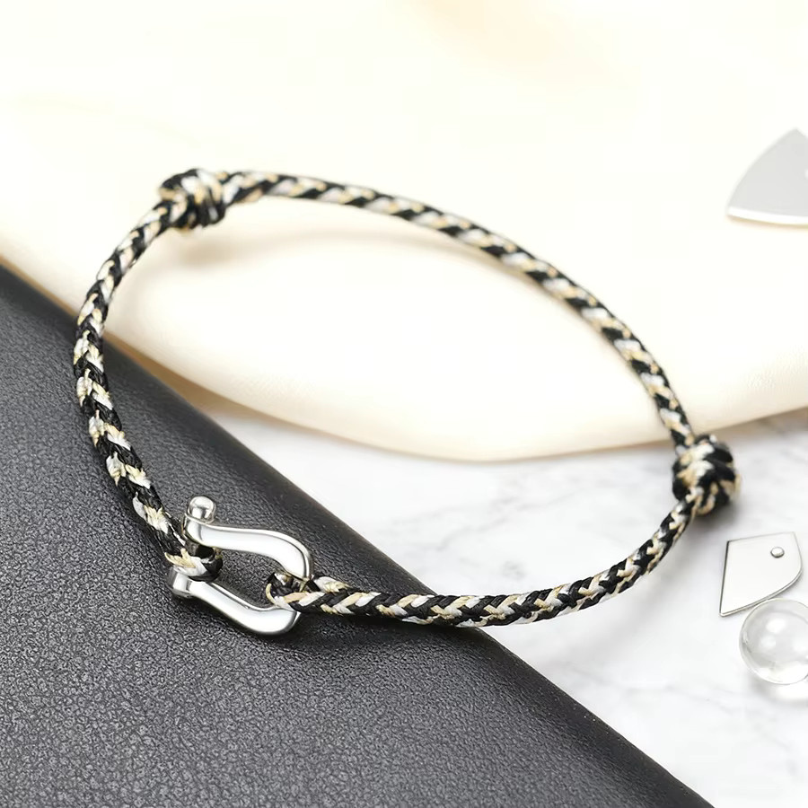 Armband Noter, Edelstahl, Silber, Damen, geflochten, verstellbar - Bild 2