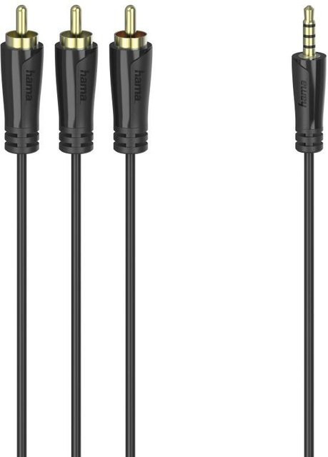 Hama Verbindungskabel mit 3,5-mm-Klinken-Stecker 4-polig auf 3 Cinch-Stecker in Schwarz, Länge: 1,5 m - Bild 1
