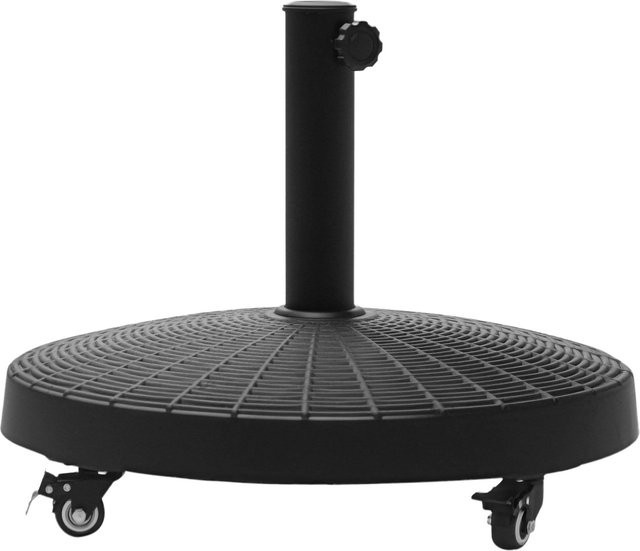 Outsunny Sonnenschirmständer in Schwarz mit Rattanoptik aus Metall und Kunstharz, Durchmesser: 52 cm, Höhe: 41 cm - Bild 2