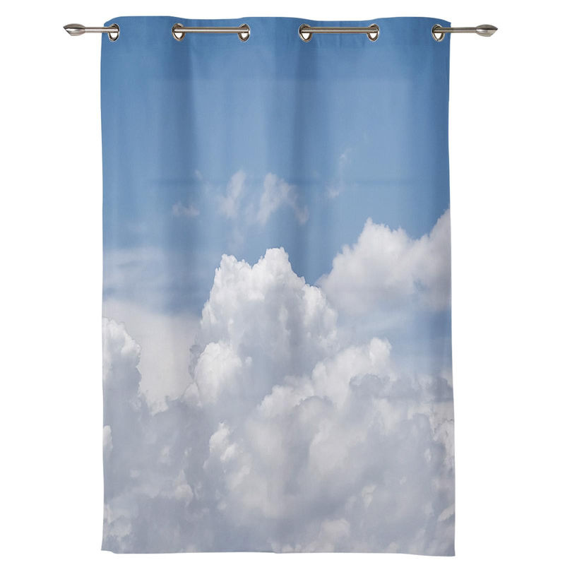 Super Six Himmel Wolken Fenstervorhänge Grau, semi-transparent Stoffdraperie für Wohnzimmer und Schlafzimmer, Breite: 135 cm, Höhe: 60 cm - Bild 3