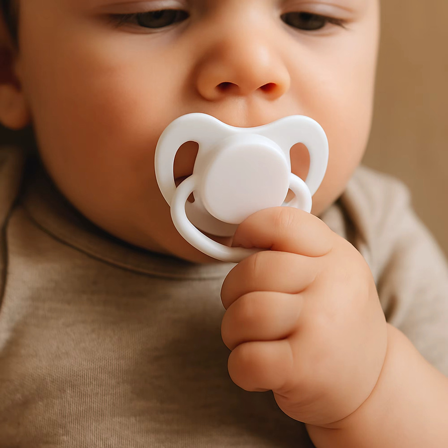 2er Set Ultra Lightweight Silikon-Schnuller für Kleinkinder von 0–6 Monaten in Weiß, BPA-frei - Bild 4