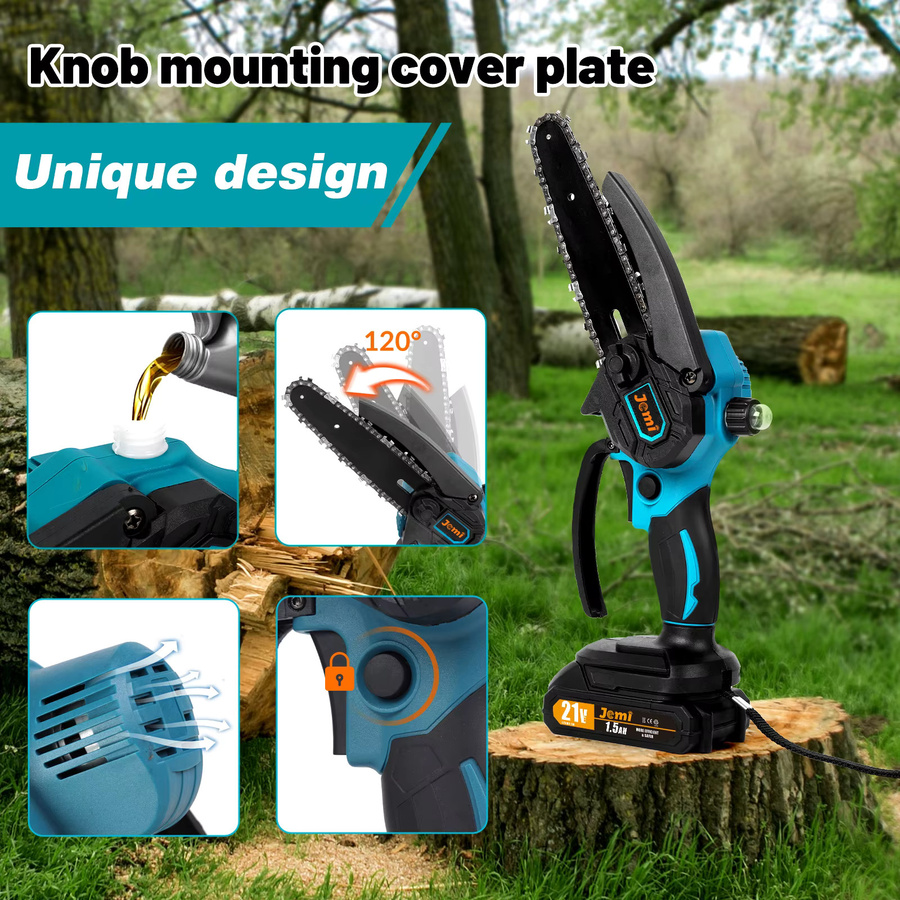 Jemi Tool Kabellose 6-Zoll Elektrische Kettensäge Kompatibel mit Makita 18V Akku Wiederaufladbares Gartenwerkzeug - Bild 4