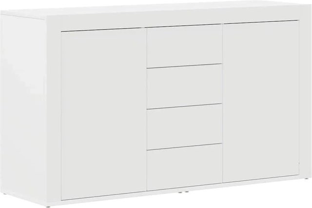 vidaXL Sideboard modern in Weiß mit Schubladen, B/T/H: 120 x 36 x 69 cm - Bild 1