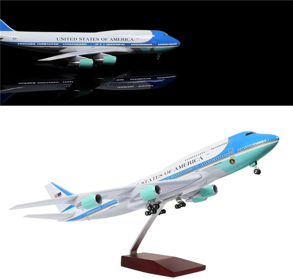 ZOCO Air Force One B747 Modellflugzeug aus Druckguss mit LED-Licht und Sound- oder Touch-Steuerung für Erwachsene - Bild 2