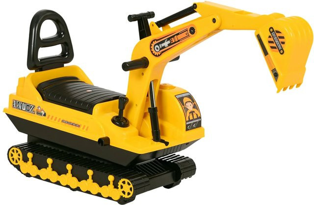 HOMCOM Kinder Rutscherfahrzeug Bagger Gelb mit Schaufel und Hupe, B/H/L: 24 x 58,5 x 78 cm - Bild 5