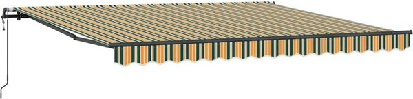 vidaXL Einziehbare Markise mit Fernbedienung in Grün und Gelb, B/T: 400 x 350 cm
