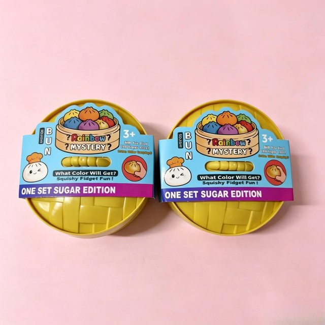 BC Pet Supplies Gedämpftes Brötchen Quetsch-Fidget-Spielzeug, Plüsch-Stressabbau-Sensorik-Spielzeug mit Glitzerperlen - Bild 1