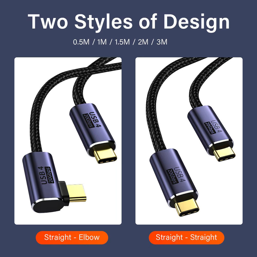 Nephy USB 4.0 auf USB-C Kabel mit 20 Gbit/s und 100W PD Schnellladung für iPhone 15 und MacBook Pro, Thunderbolt 3 kompatibel, 8K @ 60Hz - Bild 2