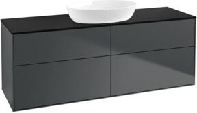 V&B Waschtischunterschrank Finion mit Wandbeleuchtung in Schwarz lackiert, B/T/H: 160 x 50,1 x 60 cm - Bild 1