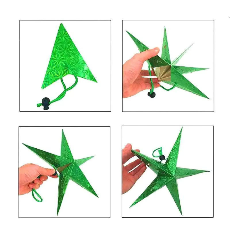 Dreidimensionaler Weihnachtsstern aus Papier als hängendes Ornament in Blau und Mehrfarbig, Durchmesser: 30 cm - Bild 4