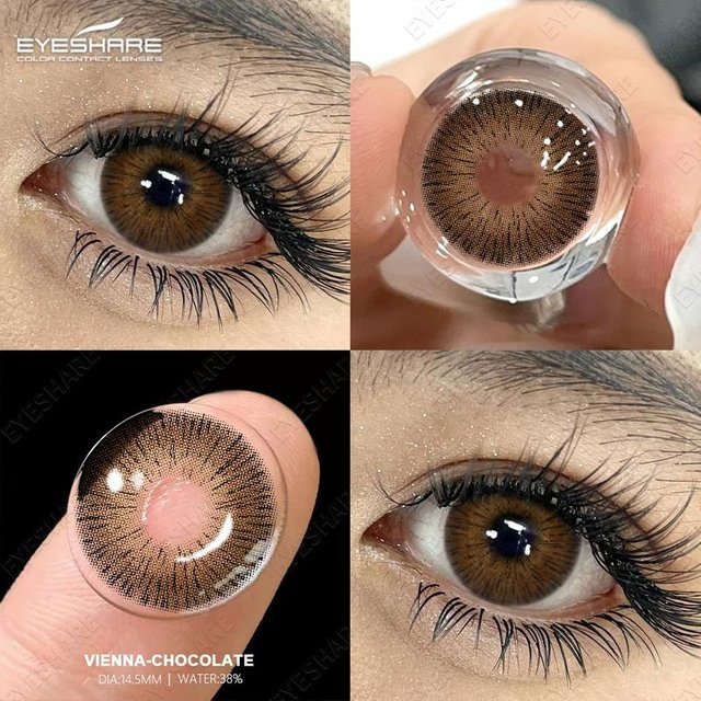 Eyeshare farbige Jahreslinsen Schokolade, 2 Stück - Bild 1