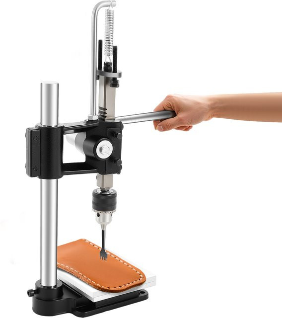 Bymaocar Manuelle Pressmaschine für Lederhandwerk und DIY-Prägung in Silber mit 16 cm Hubweg und M12 Ösensetzer-Kit - Bild 1