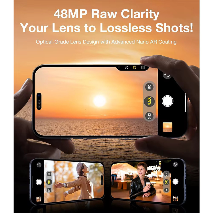 NYFundas Kamera Objektiv Schutz Glas Abdeckung für iPhone 17 Pro Max, 16 Pro, 15 Pro, 14 Pro, 13 Pro, 12 Pro in Schwarz oder Silber - Bild 3