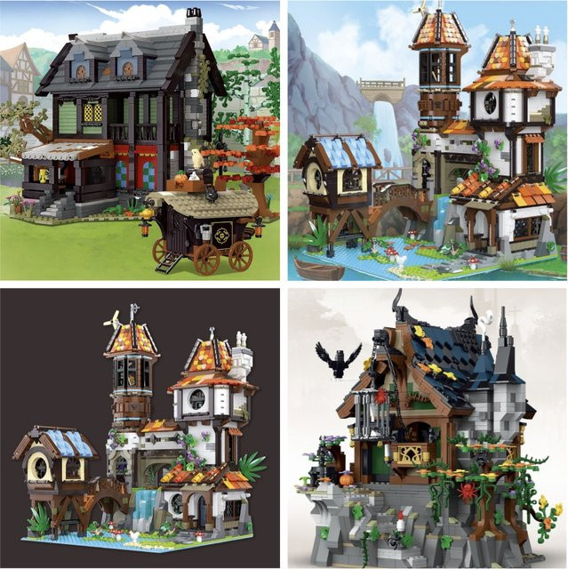 SixBricks MOC Mittelalterliches Schmiedehäuse Baustein-Set, Fantasy - Bild 1