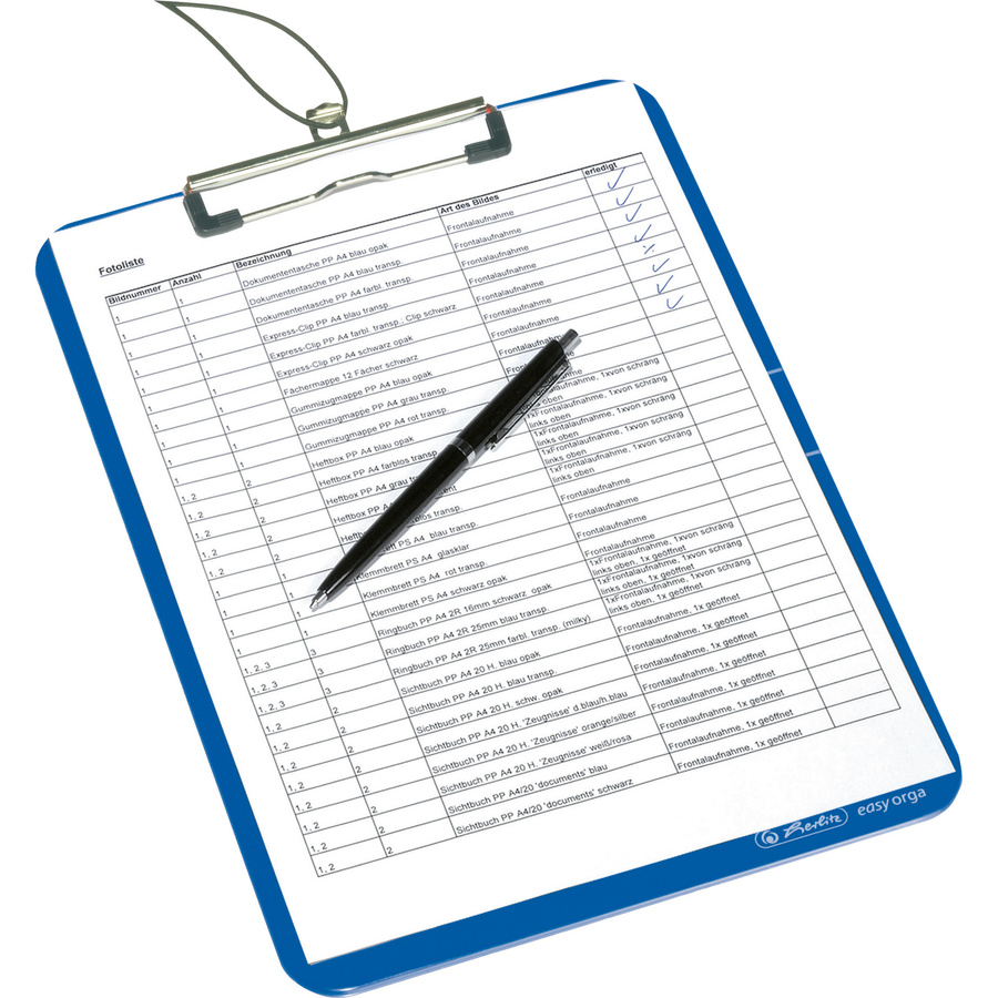 Herlitz Klemmbrett easy orga to go DIN A4 Blau aus Kunststoff und Metall - Bild 2