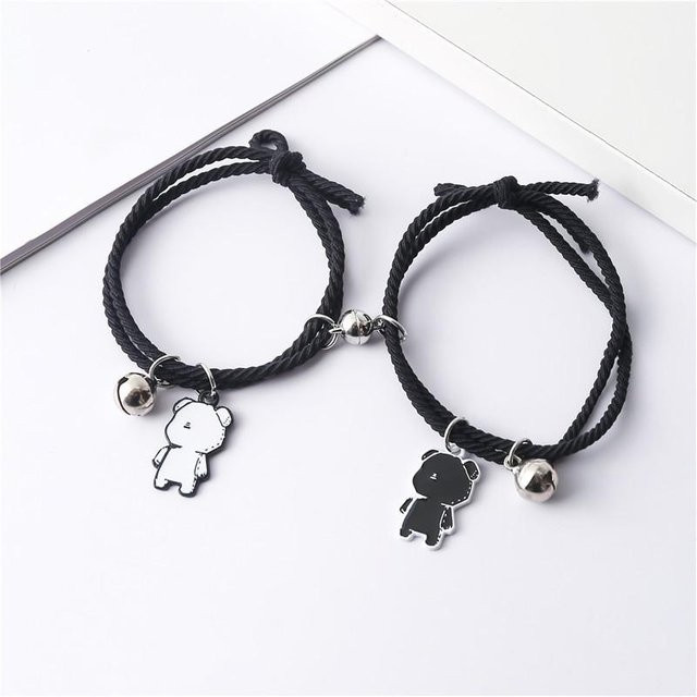 Armband, Bär Cut-out, Schwarz, Weiß, Zinklegierung, Unisex - Bild 1