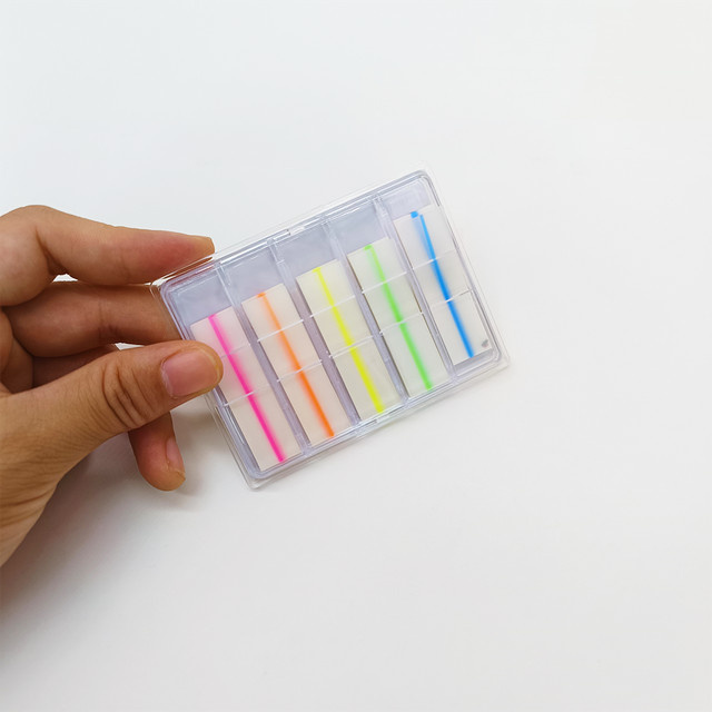 PRONOTI Hochglanz-Liniensticker in Neon-Mehrfarben, 1 mm breite Indexflaggen und Seitenmarkierer aus Kunststoff für Büro und Schule - Bild 1