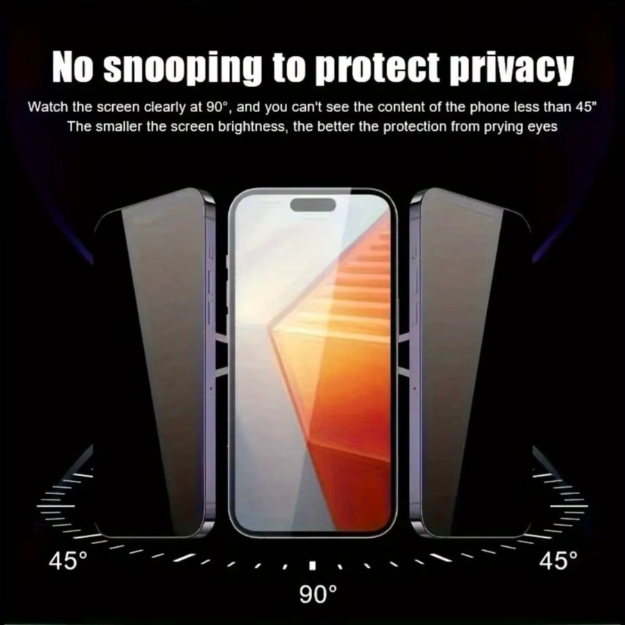DIXSG 3er Set Full Cover Privacy Panzerglas für iPhone 17 16 15 14 13 12 11 Pro Max Plus Transparent mit One Click Installation - Bild 2