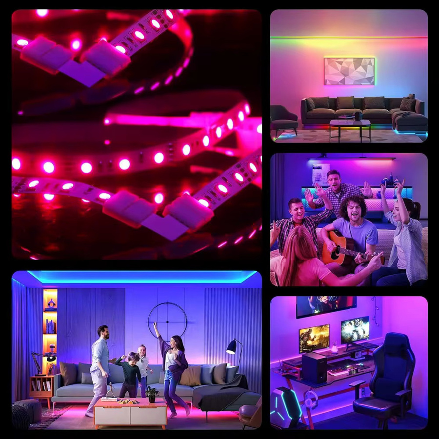 YSRSAI 10er Set 4-Pin LED Streifen Adapter ohne Löten, 10mm Solderless Stecker für 5050/3528 SMD RGB Streifen, Farbe Weiß - Bild 4