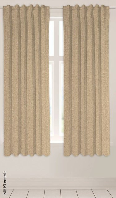 POCOline Kombivorhang Ulrich in Sand, blickdicht, Breite: 135 cm, Höhe: 175 cm - Bild 1
