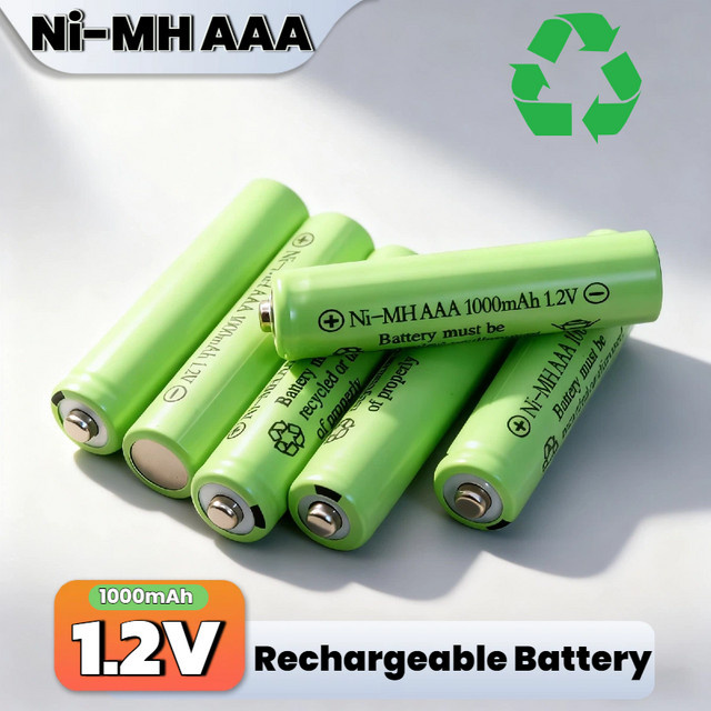 Koonenda AAA Akku 1,2 V 1000 mAh NI-MH in Grün für RC-Spielzeug und Elektronik - Bild 1